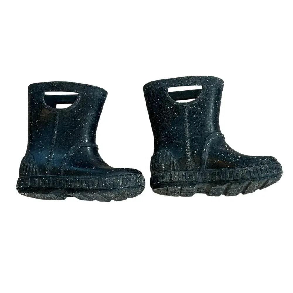 UGG Drizlita Black Glitter Rainboot Toddler Size US 8 EU 25 Little Girl